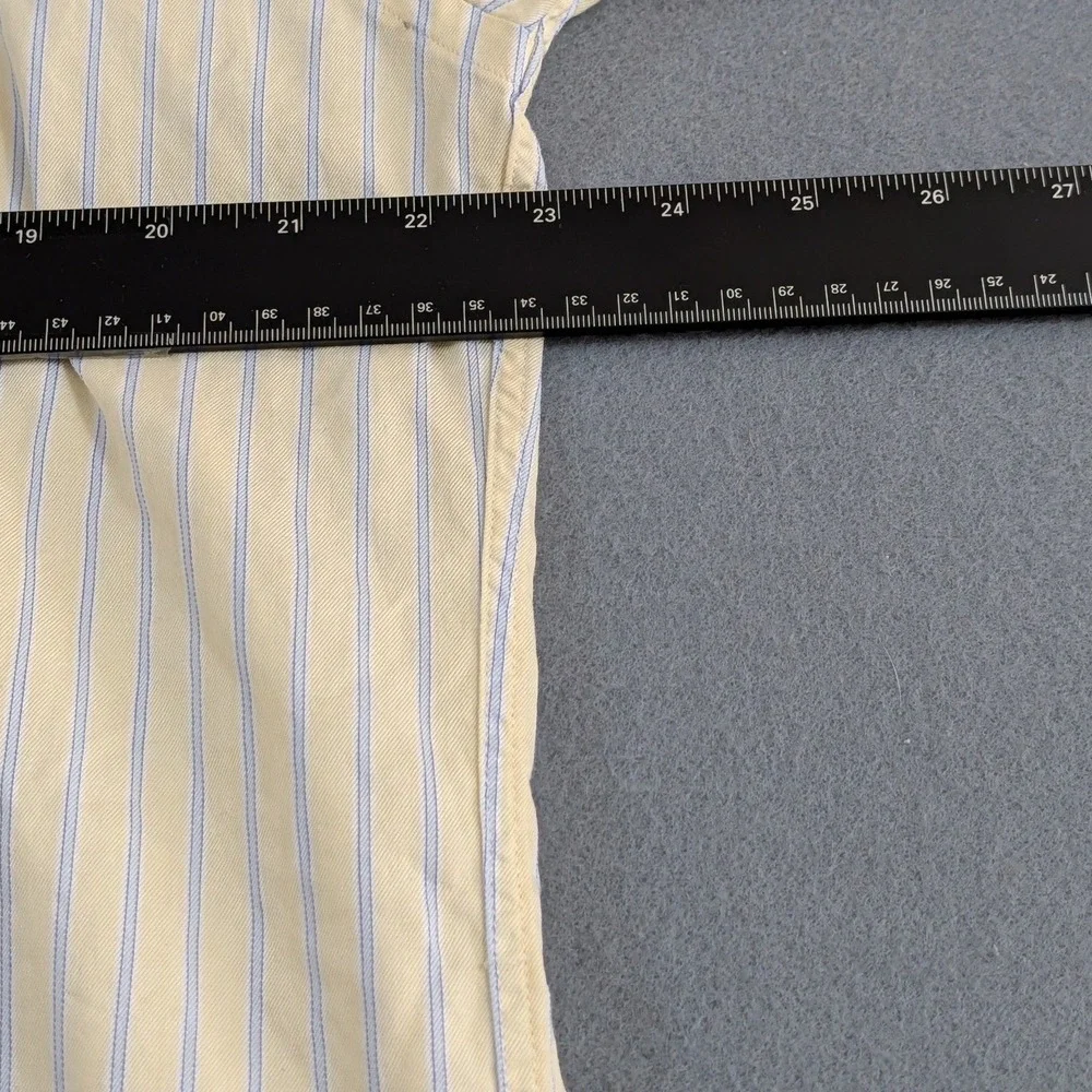 Gitman Bros Button Down Shirt‎ Mens 16 34 Yellow Blue Striped Long Sleeve